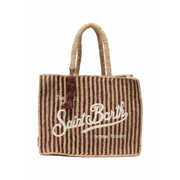 エムシーツーセイントバース レディース ショルダーバッグ 御徒面子 Vanity striped shoulder bag Brown