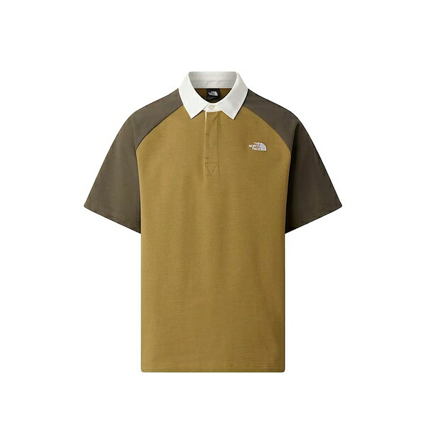 北の方人間の顔 メンズ スポーツシャツ トップス Colour-block raglan-sleeve polo shirt Green