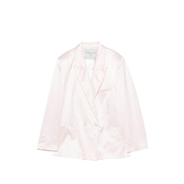 フォルテ フォルテ レディース 上衣＆上衣 アウター Double-breasted satin-finish jacket Pink
