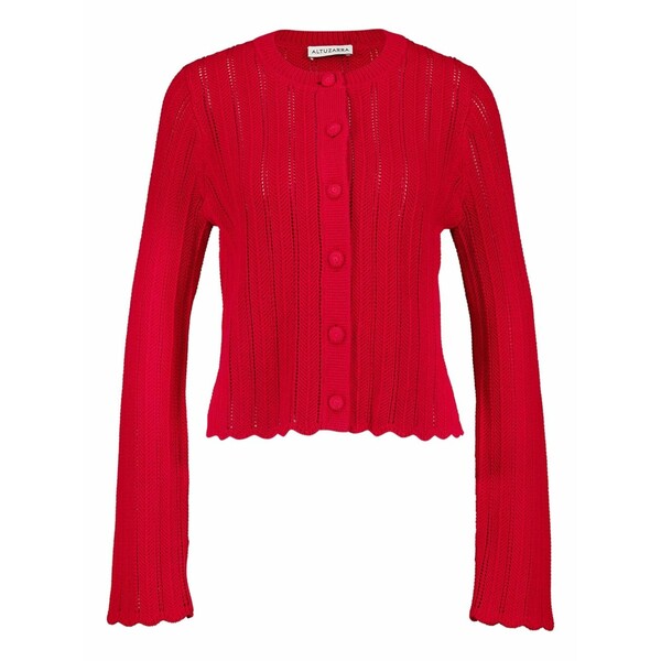 アルチュザラ レディース ジレー アウター Mariette buttoned open-knit cardigan Red