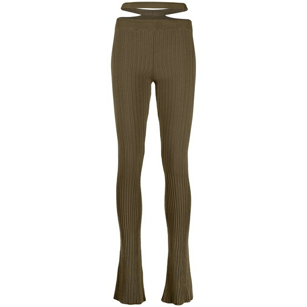 アンドレダモ レディース カジュアルパンツ ボトムス Ribbed-knit skinny trousers Green｜asty