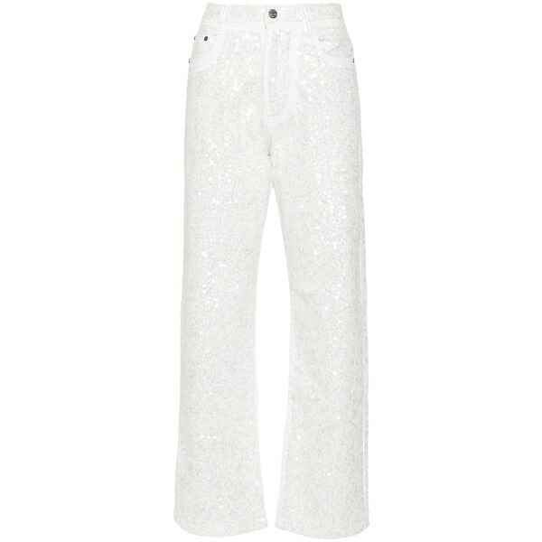 パロッシュ レディース デニムパンツ ボトムス Guff sequin-embellished straight jeans White|asty