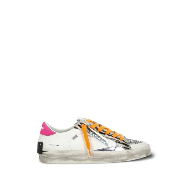 クライムロンドン レディース スニーカー シューズ Sk8 deluxe glitter animal-pattern sneakers White