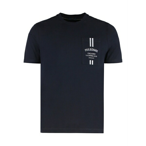 ポールアンドシャーク メンズ Tシャツ トップス Crew-neck short-sleeve t-shirt Black｜asty