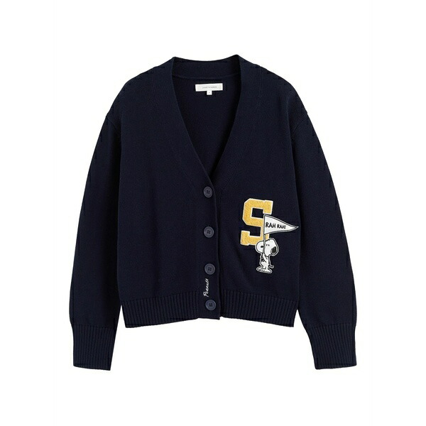 チンティアンドパーカー レディース ジレー アウター X peanuts snoopie varsity cardigan Blue