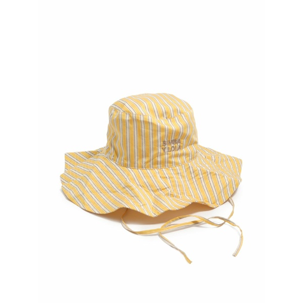 ビンバ イ ローラ レディース かぶり笠 佩び物 Logo-embroidered striped hat Yellow