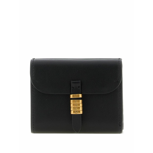 ピンコ レディース 紙入れ 付属品 Saddle metal rings leather wallet Black