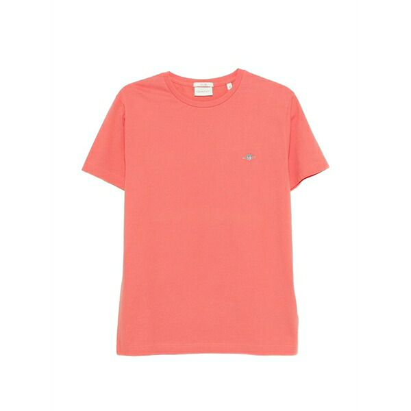 ガント メンズ プルオーバー トップス Logo-detail short-sleeve t-shirt Red