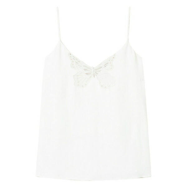 ツイン書き割り レディース カットソー トップス Woven top White