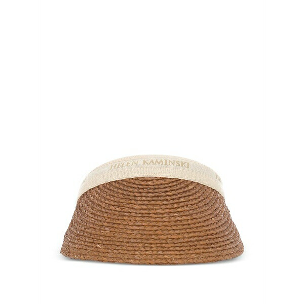 ヘレンカミンスキー レディース かぶり笠 佩び物 Bianca logo raffia visor hat Brown