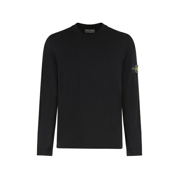 ストーンアイランド メンズ 編み物\u0026ティーシャツ アウター Logo-patch sweater Black