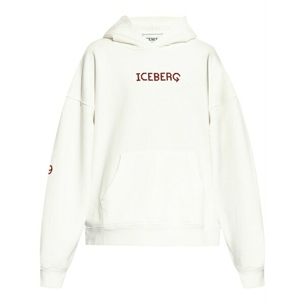 アイスバーグレタス メンズ パーカー・スウェットシャツ アウター Logo-print cotton hoodie White