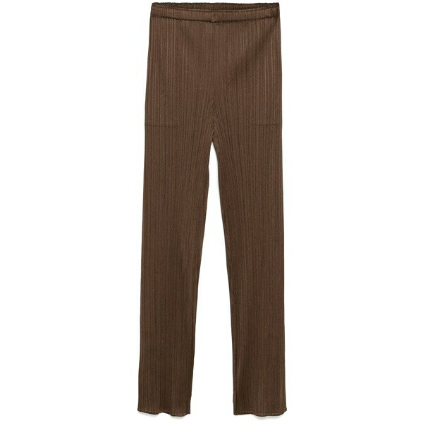 筋目 プリーズ イッセイ ミヤケ レディース 心地好いズボン下 ボトムス Basic trousers  Brown