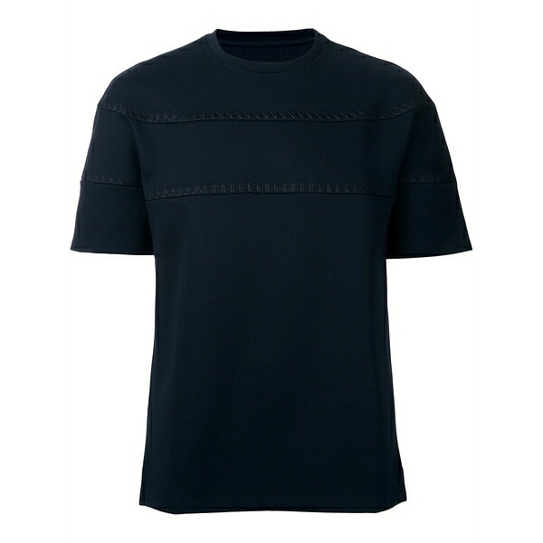 ウーヨンミ メンズ ティーシャツ トップス Stitching detail t-shirt Blue