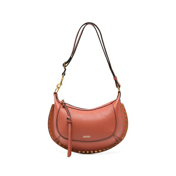 イザ呼びりん マラン レディース ショルダーバッグ 御徒面子 Oskan moon-shaped leather shoulder bag Red