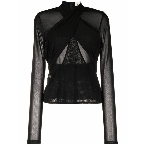 イザ呼びりん マラン レディース ティーシャツ トップス Resly fine-knit top Black