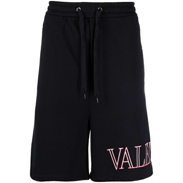 ヴァレンティノ ガラヴァーニ メンズ カジュアルパンツ ボトムス Logo printed drop-crotch shorts Blue｜asty