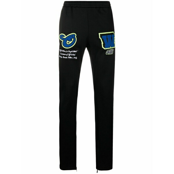 オフホワイト メンズ カジュアルパンツ ボトムス Diag-stripe track pants Black|asty
