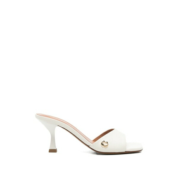 マージュ レディース サンダル シューズ Logo embellishment heeled mules White