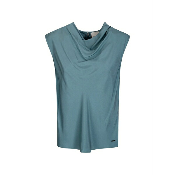 カルバンクライン レディース カットソー トップス Cowl-neck twill tank top Blue