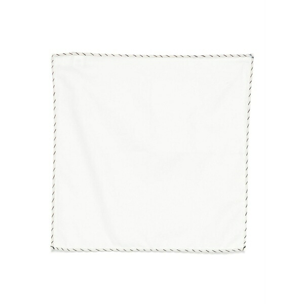 イレブンティ メンズ えり巻き・袈裟・えり巻き 付属物 Contrasting-trim pocket square White