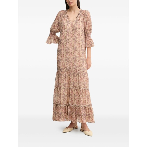 ホスイントロピア レディース 衣装 トップス Ruffled paisley tiered maxi dress Neutrals