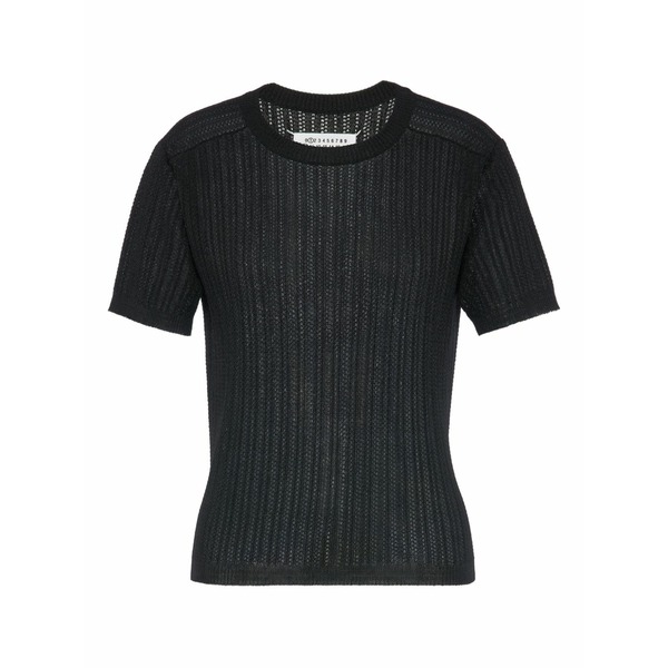マルタンマルジェラ レディース プルオーバー トップス Crewneck short-sleeve shirt Black