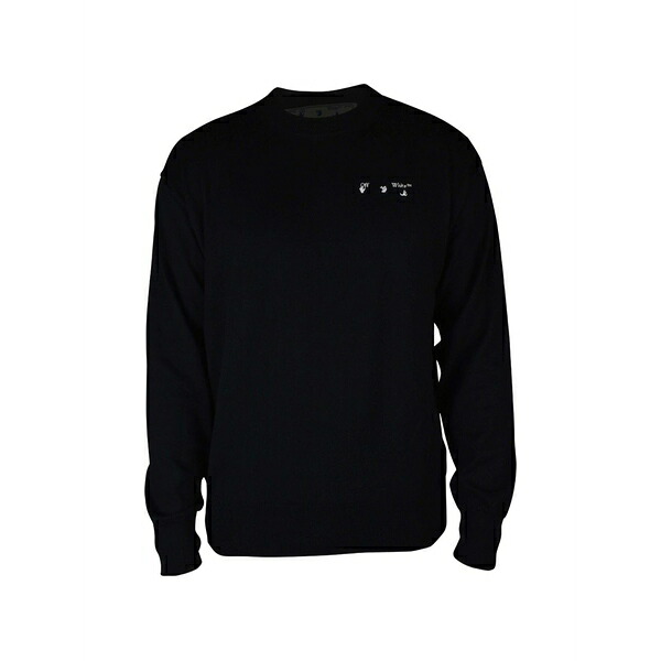 象牙色 メンズ 編み物\u0026プルオーバー アウター Logo-print sweatshirt Black