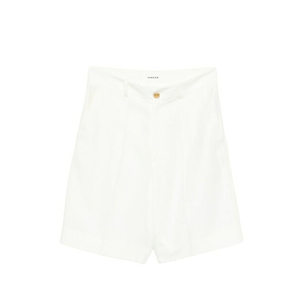 パロッシュ レディース 心地よいズボン下 ボトムス Button pleated trousers White