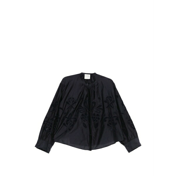 フォルテ フォルテ レディース プルオーバー トップス Lunamaris broderie anglaise shirt Blue
