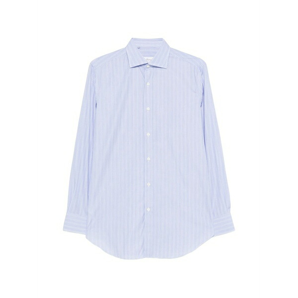 ブリオーニ メンズ プルオーバー トップス Striped long-sleeve shirt Blue