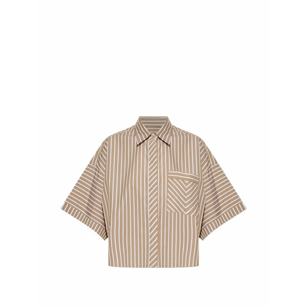 ラグアンドボーン レディース プルオーバー トップス Marin striped short-sleeve shirt Neutrals