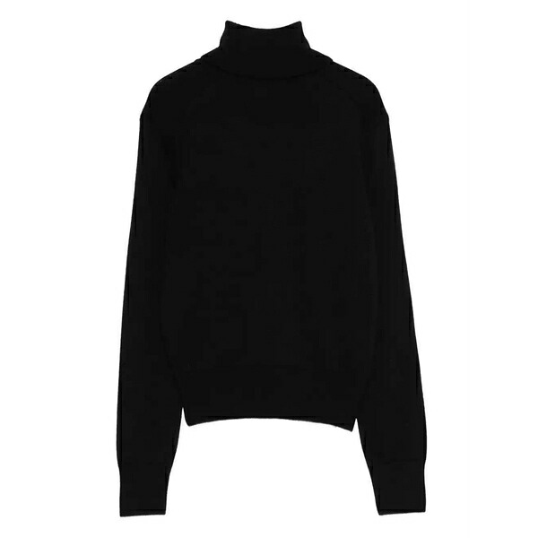 意中の女 レディース 編み物\u0026プルオーバー アウター Ami de coeur roll-neck sweater Black
