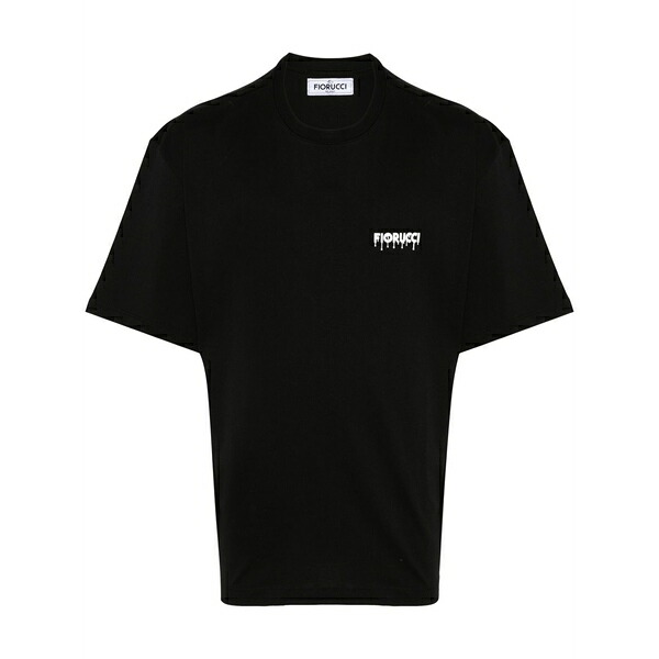 フィオルッチ メンズ ティーシャツ トップス Raised-logo cotton t-shirt  Black