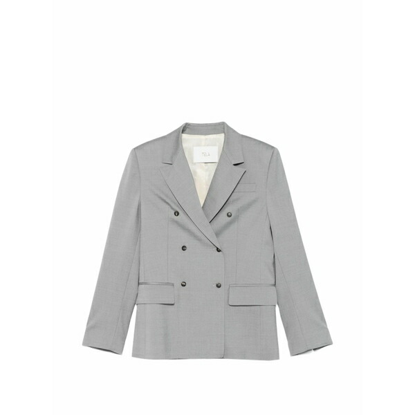テラ レディース 上衣＆上衣 アウター Double-breasted blazer Grey