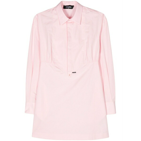 ディースクエアード レディース ワンピース トップス Bib-collar cotton dress Pink｜asty
