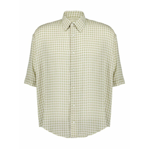 意中の女 メンズ プルオーバー トップス Gingham-print shirt Neutrals