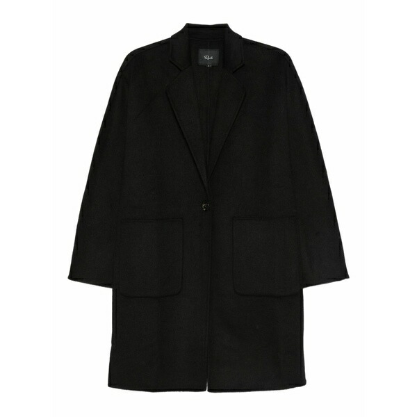 レイルズ レディース 厚地の外套 アウター Everest patch-pocket single-breasted coat Black