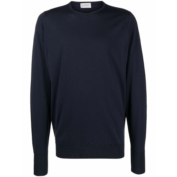 ジョンスメドレー メンズ 編み物\u0026プルオーバー アウター Marcus crew-neck knitted jumper  Blue