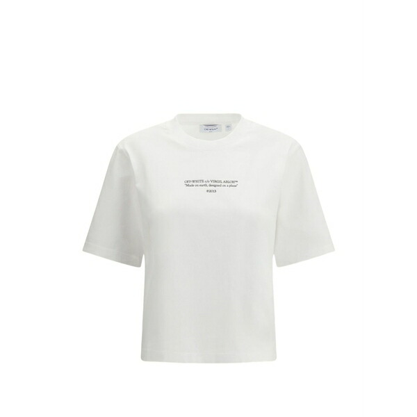 オフホワイト レディース Tシャツ トップス Short-sleeve t-shirt White|asty