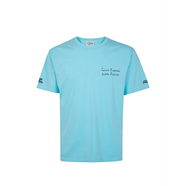 エムシーツーセイントバース メンズ プルオーバー トップス Embroidered t-shirt Blue