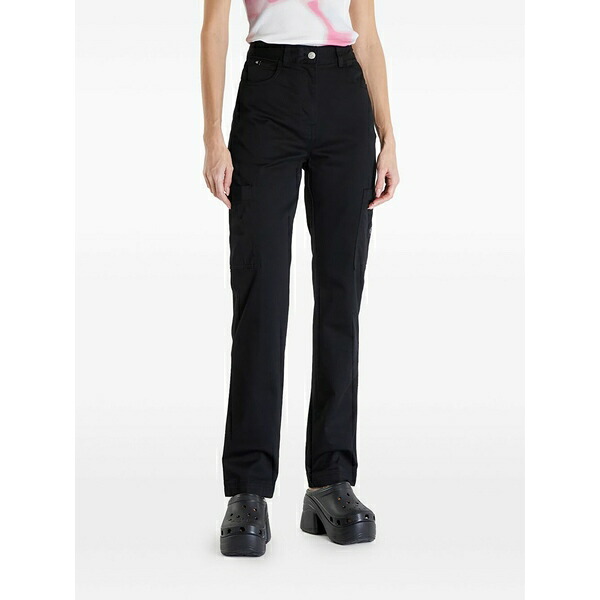 カルバンクライン レディース 心地よいズボン下 ボトムス Logo-appliqu￡ cargo trousers Black