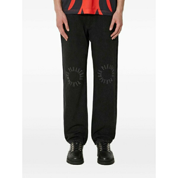プレジャーズ メンズ ジーンズズボン下 ボトムス Logo-print pocket jeans Black