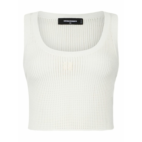 ディースクエアード レディース カットソー トップス Upside down tank top White