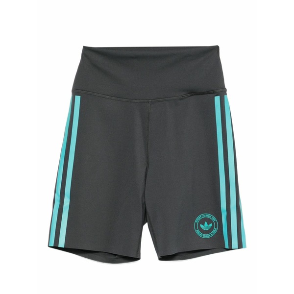 アディダス レディース 心地よいズボン下 ボトムス Three-stripes logo shorts Grey