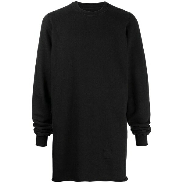 リックオウエンス メンズ パーカー・スウェットシャツ アウター Cut-out cotton sweatshirt Black