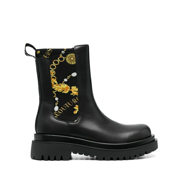 呼びりん探し回る レディース ブーツ シューズ Baroque-print ankle boots Black