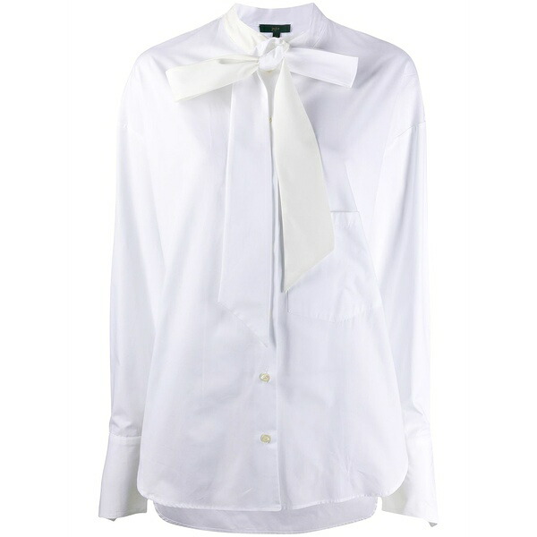 ジェジア レディース プルオーバー トップス Pussy-bow long sleeve silk blouse White