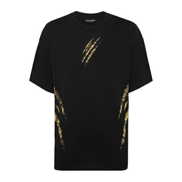 飾り気のない運動競技 メンズ ティーシャツ トップス Cotton t-shirt Black