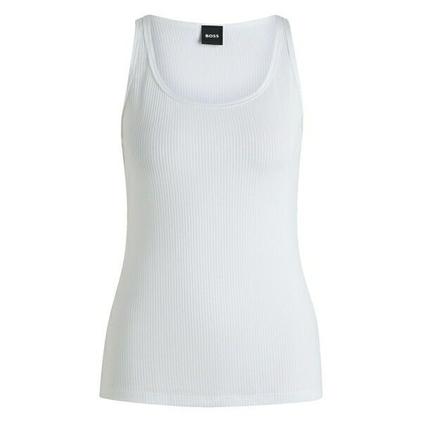 主任者 レディース カットソー トップス Ribbed tank top White